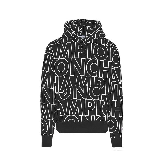 Champion Reverse Weave All Over Print Hoodie Black White size large - Picture 8 of 8